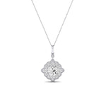 Sky Cushion Cut Diamond Halo Necklace (Clarity Enhanced) whitegold