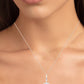 Sky Cushion Cut Moissanite Halo Necklace rosegold