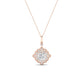 Sky Princess Cut Diamond Halo Necklace (Clarity Enhanced) rosegold