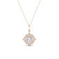 Sky Round Cut Diamond Halo Necklace (Clarity Enhanced) rosegold