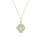 Sky Round Cut Diamond Halo Necklace (Clarity Enhanced) yellowgold