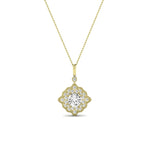 Sky Round Cut Moissanite Halo Necklace yellowgold