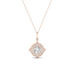 Sky Round Cut Moissanite Halo Necklace rosegold