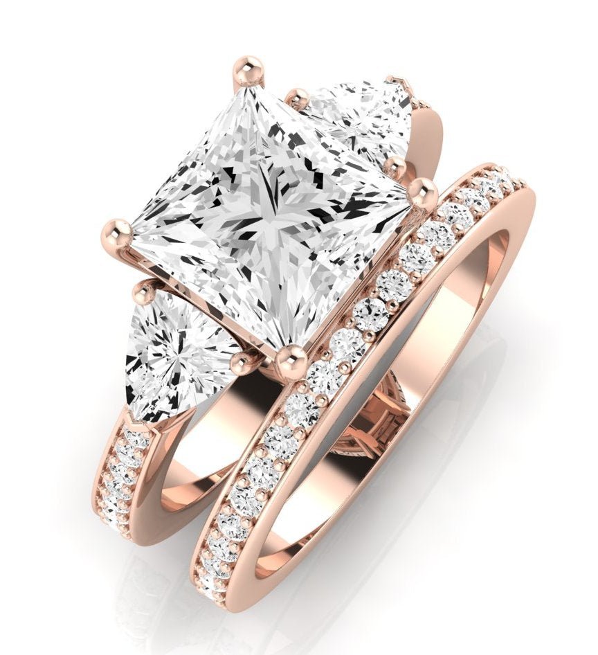 Snowdonia Diamond Matching Band Only (engagement Ring Not Included) For Ring With Princess Center rosegold