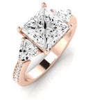 Snowdonia Diamond Matching Band Only (engagement Ring Not Included) For Ring With Princess Center rosegold