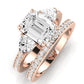 Snowdonia Emerald Diamond Bridal Set (Lab Grown Igi Cert) rosegold