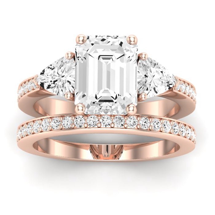 Snowdonia Emerald Diamond Bridal Set (Lab Grown Igi Cert) rosegold