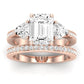 Snowdonia Emerald Diamond Bridal Set (Lab Grown Igi Cert) rosegold