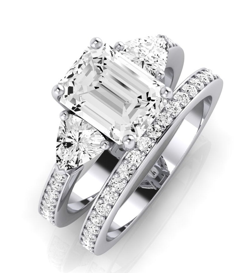 Snowdonia Emerald Diamond Bridal Set (Lab Grown Igi Cert) whitegold