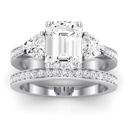 Snowdonia Emerald Diamond Bridal Set (Lab Grown Igi Cert) whitegold