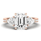 Snowdonia Emerald Diamond Engagement Ring (Lab Grown Igi Cert) rosegold