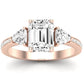 Snowdonia Emerald Diamond Engagement Ring (Lab Grown Igi Cert) rosegold