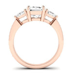 Snowdonia Emerald Moissanite Bridal Set rosegold