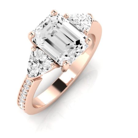 Snowdonia Emerald Moissanite Bridal Set rosegold