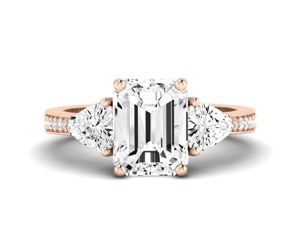 Snowdonia Emerald Moissanite Engagement Ring rosegold