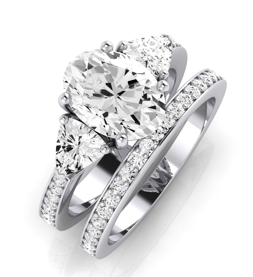 Snowdonia Oval Diamond Bridal Set (Lab Grown Igi Cert) whitegold