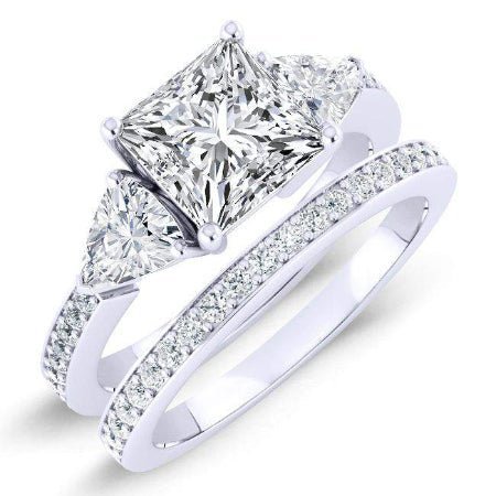 2.00 ct - Snowdonia - GIA Natural Princess Diamond Bridal Set