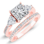 Snowdonia Princess Diamond Bridal Set (Lab Grown Igi Cert) rosegold