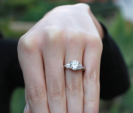 Snowdonia Round Moissanite Engagement Ring whitegold