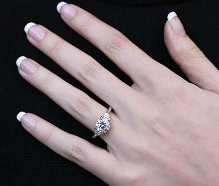 Snowdonia Round Moissanite Engagement Ring whitegold