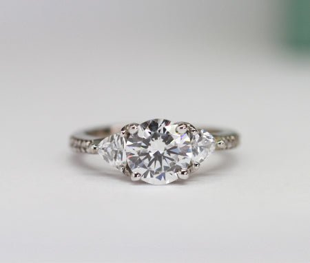 Snowdonia Round Moissanite Engagement Ring whitegold