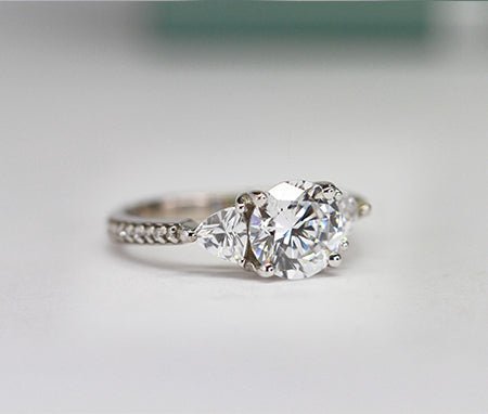 Snowdonia Round Moissanite Engagement Ring whitegold