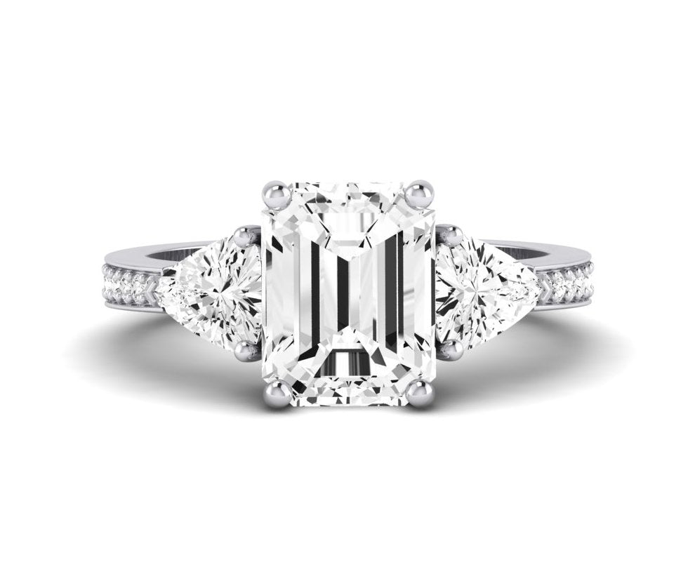 Snowdonia Emerald Diamond Engagement Ring (Lab Grown Igi Cert) whitegold