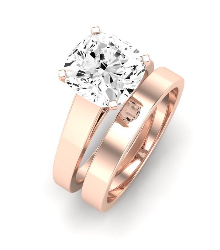Snowdrop Cushion Moissanite Bridal Set rosegold