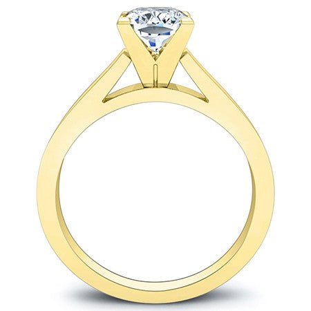 Snowdrop Cushion Moissanite Engagement Ring yellowgold