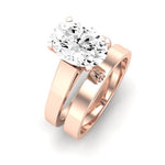 Snowdrop Diamond Matching Band Only (engagement Ring Not Included) For Ring With Oval Center rosegold