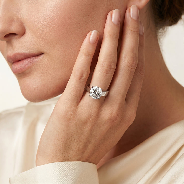 Snowdrop - GIA Natural Round Diamond Engagement Ring