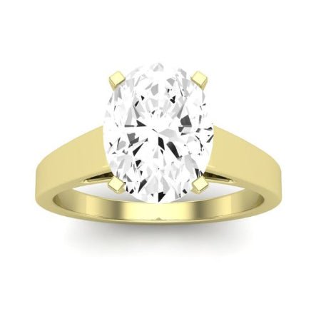 Snowdrop Moissanite Matching Band Only (engagement Ring Not Included) For Ring With Oval Center yellowgold