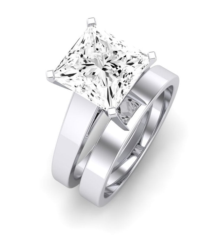 Snowdrop Moissanite Matching Band Only (engagement Ring Not Included) For Ring With Princess Center whitegold