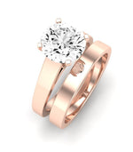 Snowdrop Moissanite Matching Band Only (engagement Ring Not Included) For Ring With Round Center rosegold