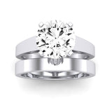 Snowdrop Moissanite Matching Band Only (engagement Ring Not Included) For Ring With Round Center whitegold