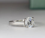 Snowdrop Round Moissanite Engagement Ring whitegold