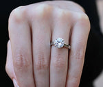 Snowdrop Round Moissanite Engagement Ring whitegold