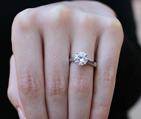 Snowdrop Round Moissanite Engagement Ring whitegold