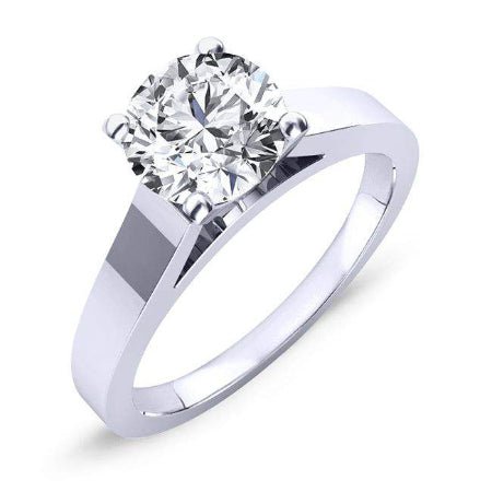 Snowdrop Round Moissanite Engagement Ring whitegold