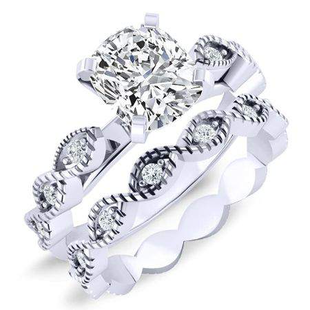 Sophora Cushion Moissanite Bridal Set whitegold