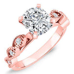 Sophora Cushion Moissanite Engagement Ring rosegold