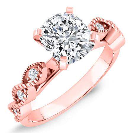 Sophora Cushion Moissanite Engagement Ring rosegold