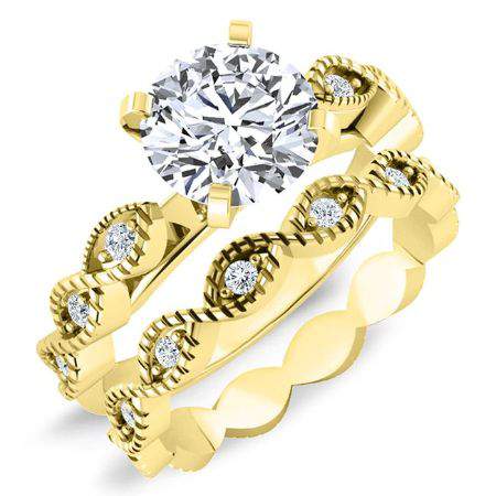 Sophora Diamond Matching Band Only (engagement Ring Not Included) For Ring With Round Center yellowgold