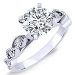 Sophora Round Moissanite Engagement Ring whitegold