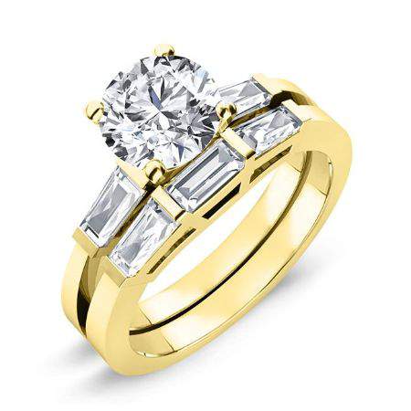 Sorrel Moissanite Matching Band Only (engagement Ring Not Included) For Ring With Round Center yellowgold