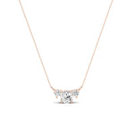 Spirea Cushion Cut Diamond Accented Necklace (Clarity Enhanced) rosegold