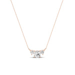 Spirea Cushion Cut Moissanite Accented Necklace rosegold
