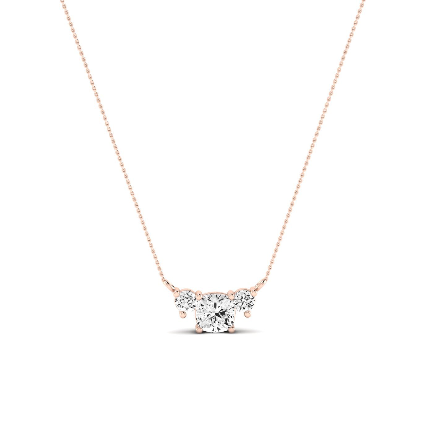 Spirea Cushion Cut Moissanite Accented Necklace rosegold