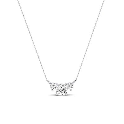 Spirea Cushion Cut Moissanite Accented Necklace whitegold