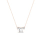 Spirea Emerald Cut Diamond Accented Necklace rosegold